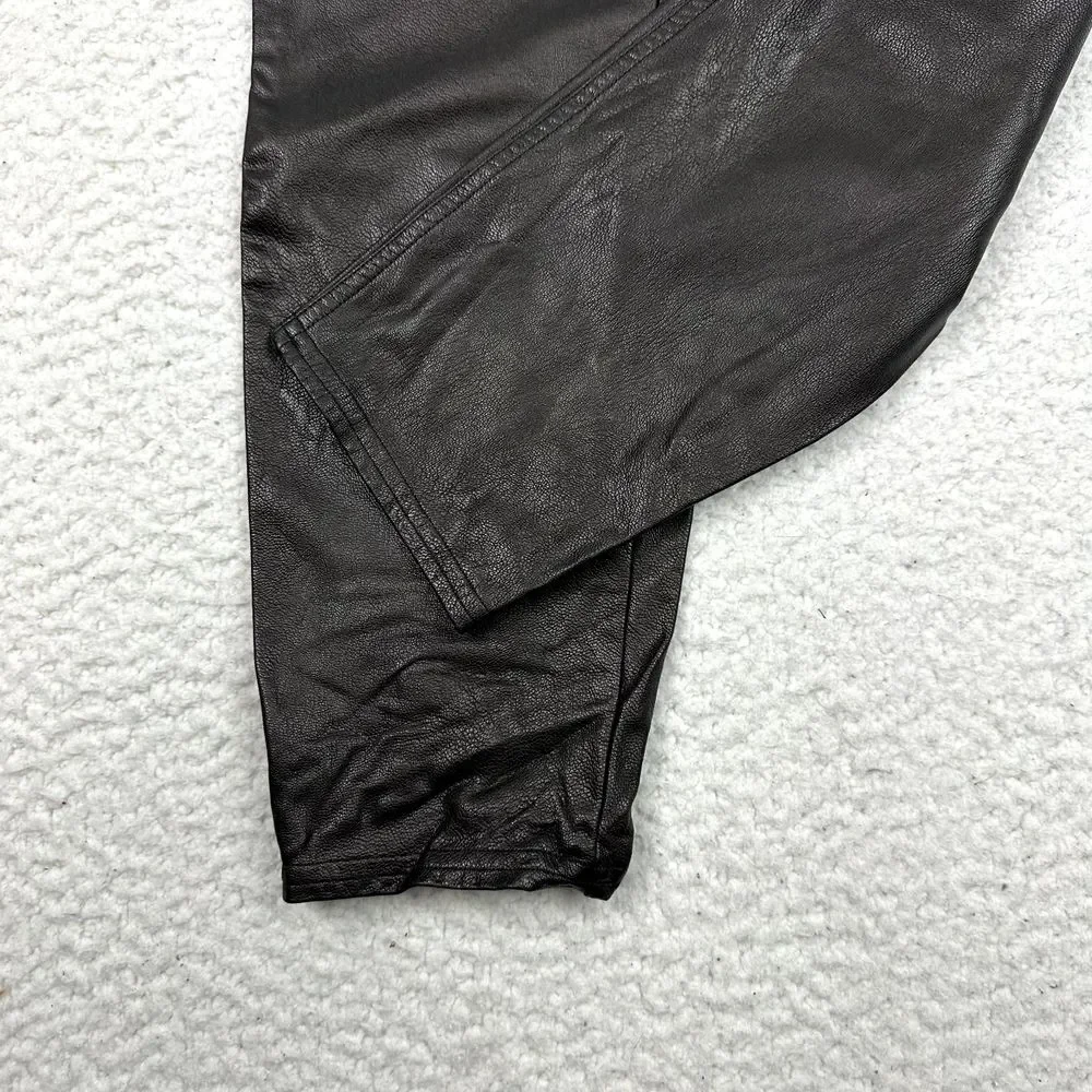 SPANX Faux Leather-Like Skinny Pant Women's Large Black‎ Ankle Stretch Slimming